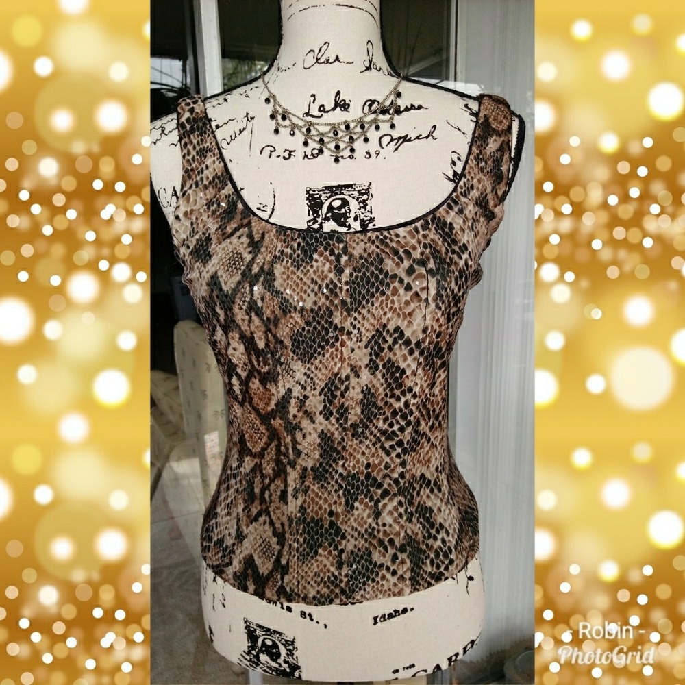 Caché Snakeskin Pattern Top